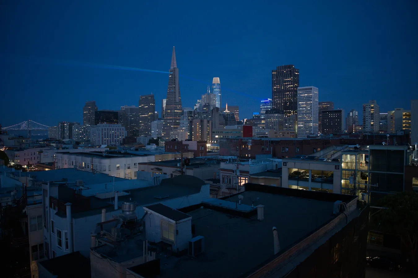 Evening view on San Francisco from Impark