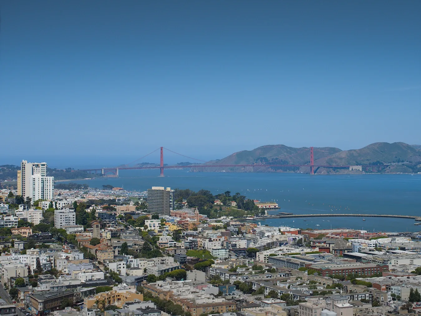 View on Golden Gate Bridge from Coit Tower