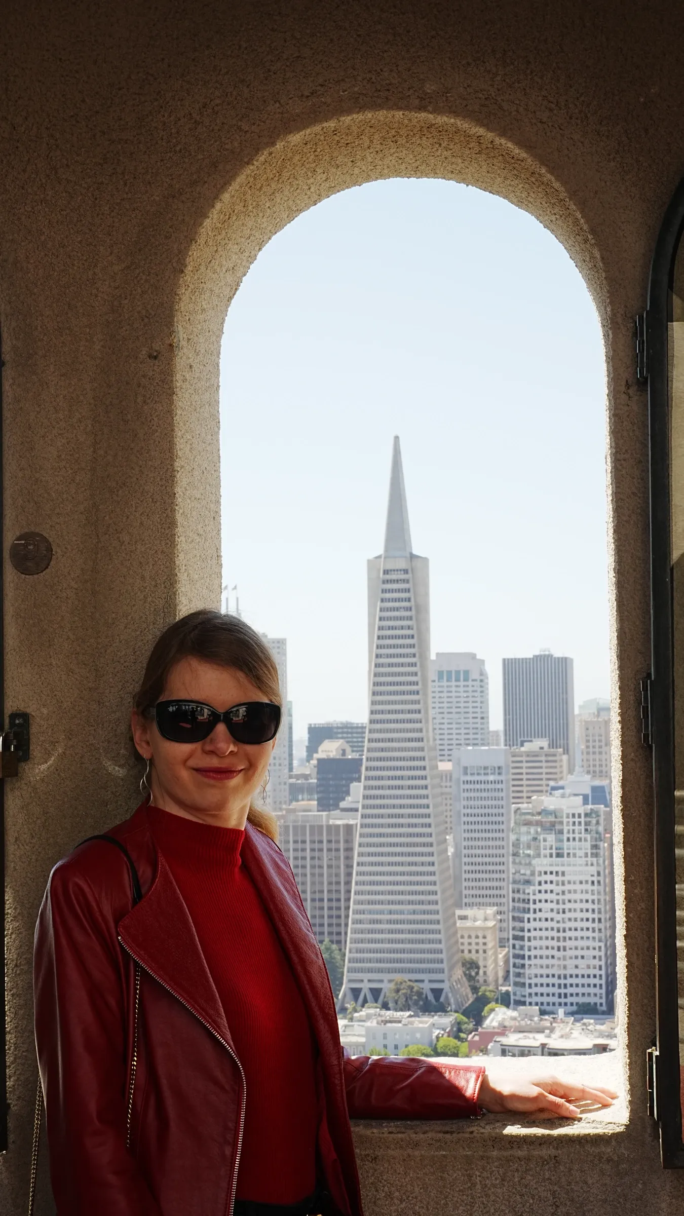 View to San Francisco city center from Coit Tower